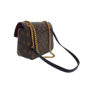 Louis Vuitton Monogram Bag Leather Passy Shoulder Brown Chain